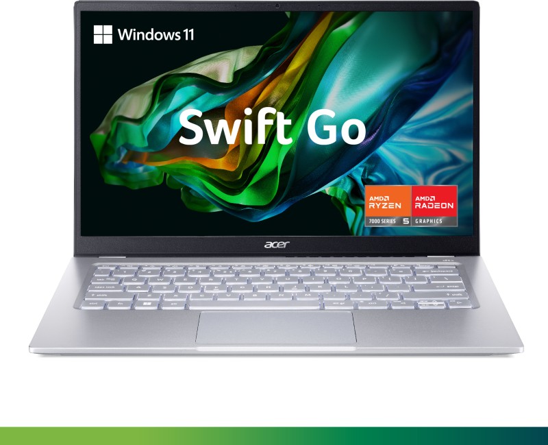 Acer Swift Go 14 AMD Ryzen 5 Hexa Core 7530U – (8 GB/512 GB SSD/Windows 11 Home) SFG14-41 Notebook(14 Inch, Pure Silver, 1.25 Kg, With MS Office)