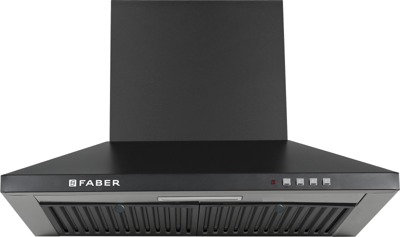 FABER HOOD PLUTO PB BF BK 60 Pyramid Shape 60cm|3 Layer Baffle filter|Powerful suction |Low Noise Wall Mounted Chimney(Black 1000 CMH)