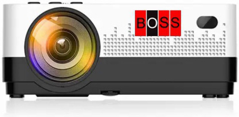 BOSS S13 4000 Lumens Multimedia Projector Support Mobile/WIFI/HDMI/AV Input/USB (4000 lm / Remote Controller) Portable Projector(White)