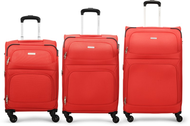 ARISTOCRAT Trigon Set of 3 – Cabin+Medium+Large(56+68+77)cm, Softcase, 4 Wheels Cabin & Check-in Set 4 Wheels – 30 inch