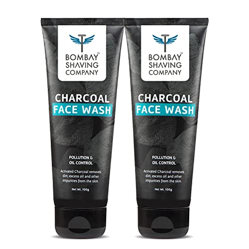 Bombay Shaving Company Charcoal Face Wash for Men | Anti Pollution and Brightening | Oil Control Face Wash For Men – 2 x 100g