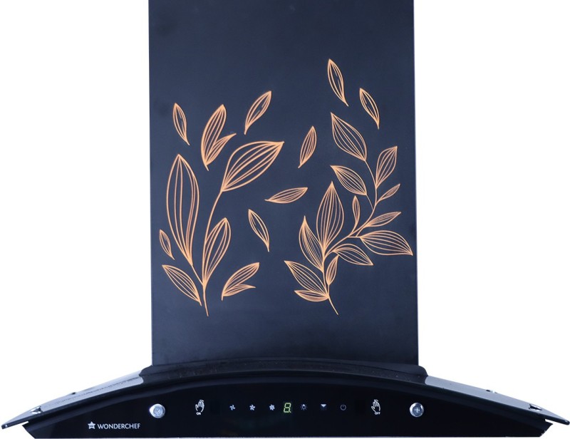 WONDERCHEF Ruby Curve Flora 60 cm Auto Clean Wall Mounted Chimney(Black 1200 CMH)