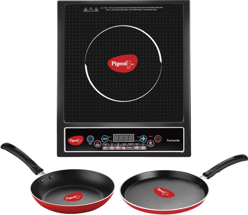 Pigeon Favourite ICT Combo IB Tawa and Frypan Induction Cooktop(Black, Push Button)