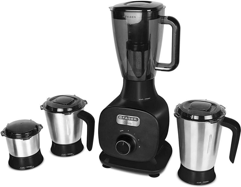 FABER FMG Candy800 3J+1PC BK 800 Mixer Grinder (4 Jars, Black)