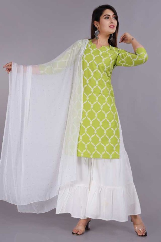Pingaksh Women Kurta Sharara Set