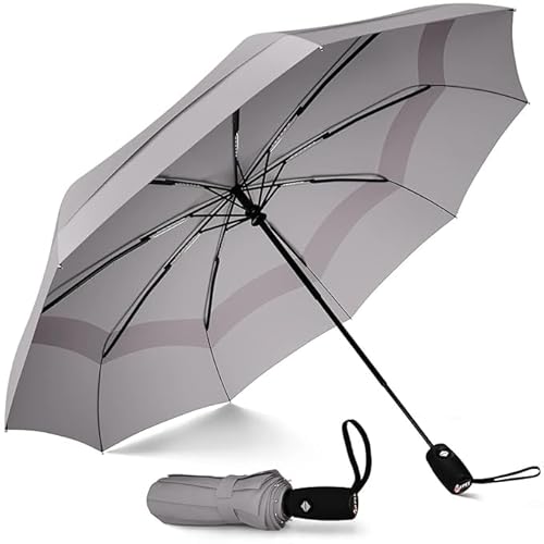 Voltonix Umbrella Automatic Open Travel Umbrella with Wind Vent,Umbrella big size for men, Umbrella for girls, Umbrellas for rain,Windproof Umberalla Large for Man,Women (Grey)