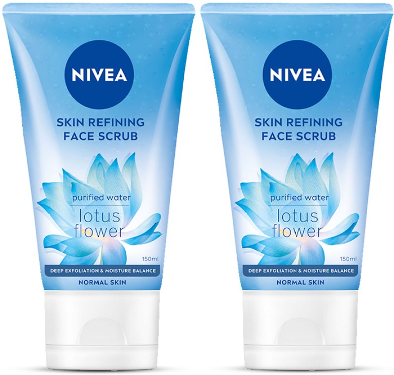 NIVEA Women , Skin Refining Scrub with Vitamin E Scrub, 150 ml (Pack of 2) Face Wash(300 ml)