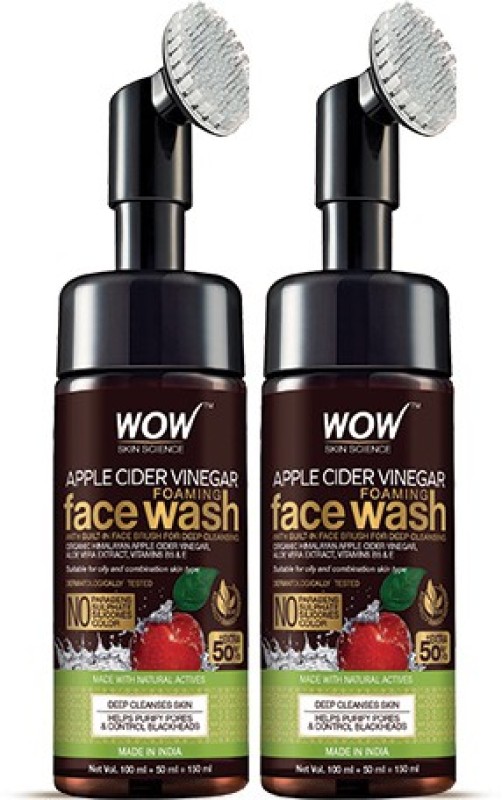 WOW SKIN SCIENCE Apple Cider Vinegar Foaming  |Pack of 2| Face Wash(300 ml)
