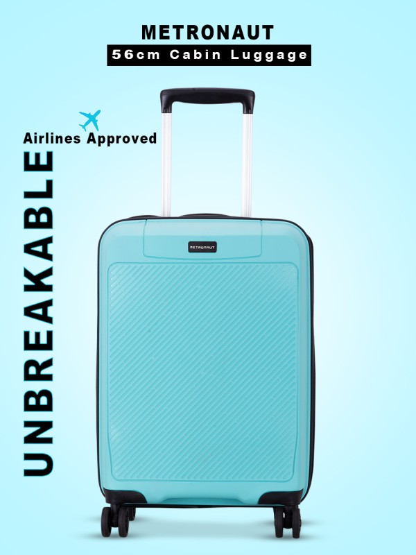METRONAUT Hero 20 inch Sky Blue Premium PP Hard-Sided Polypropylene Luggage Trolley Bag Cabin Suitcase 8 Wheels – 20 inch