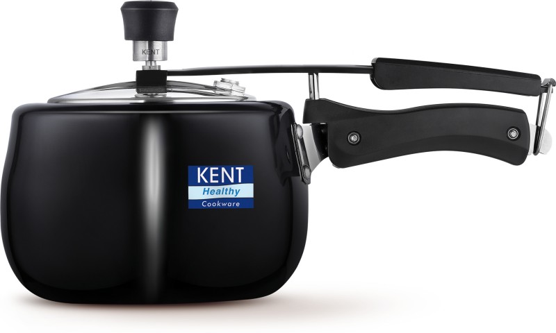 KENT Hard Anodised Cooker with SS Inner Lid 3L Induction Compatible (Black)(Hard Anodized)