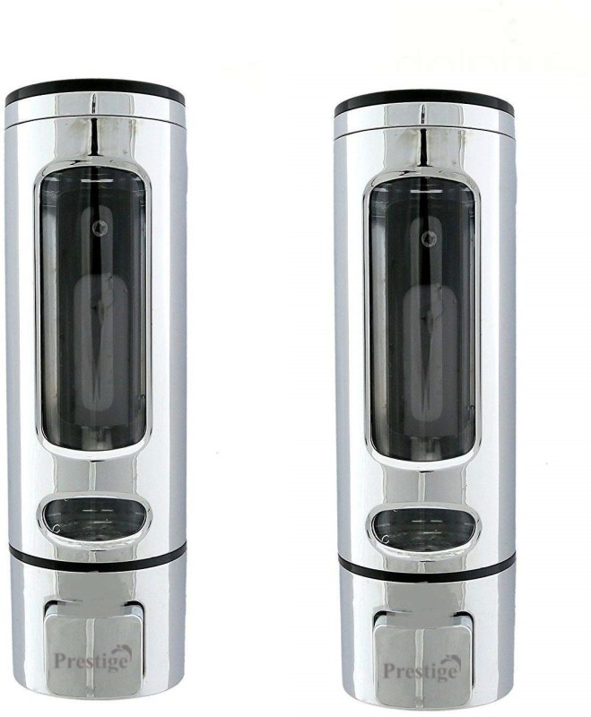 Prestige Liquid Soap Dispenser with Lock Key for Sink Bathroom 400 ml Shampoo Dispenser(Silver)