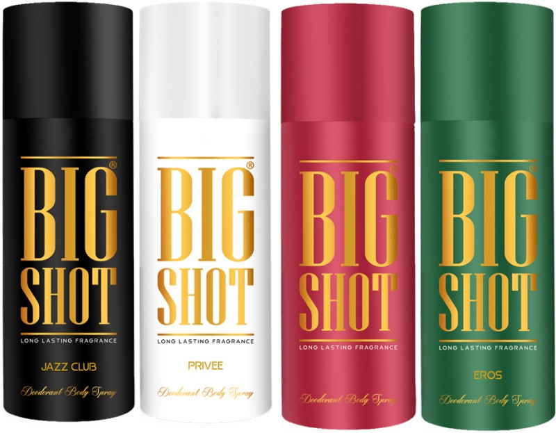 OSCAR Big Shot Deodorant Jazz Club, Privee & Eros (150ml each) Deodorant Spray  –  For Men(600 ml, Pack of 4)