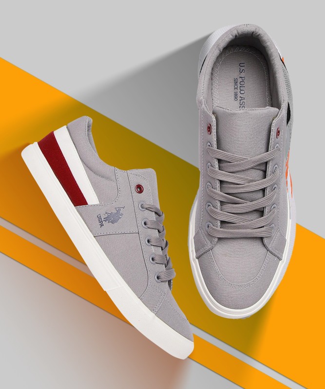 U.S. POLO ASSN. U.S. Polo Assn Men Grey Solid Sneakers Sneakers For Men(Multicolor , 9)