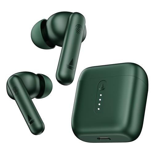 boAt Airdopes 121 PRO Truly Wireless in Ear Ear Buds w/Quad Mic ENx, Low Latency Mode for Gaming, 50H Playtime, IWP, IPX4, Battery Indicator Screen(Active Black)