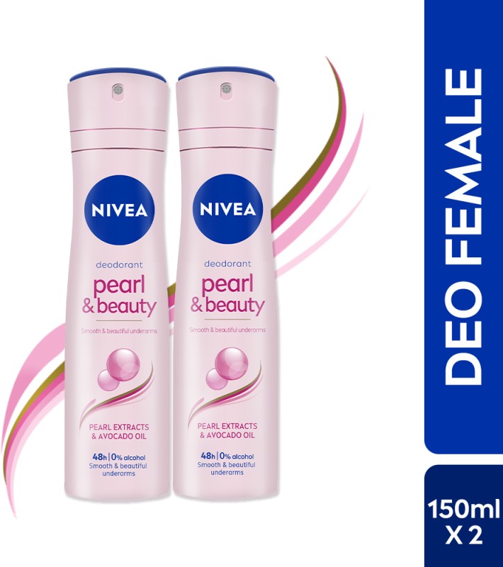 NIVEA Deodorant deo pearl and beauty Body Spray  –  For Women(300 ml, Pack of 2)
