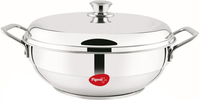 Pigeon Kadhai 28 cm diameter with Lid 5 L capacity(Steel)