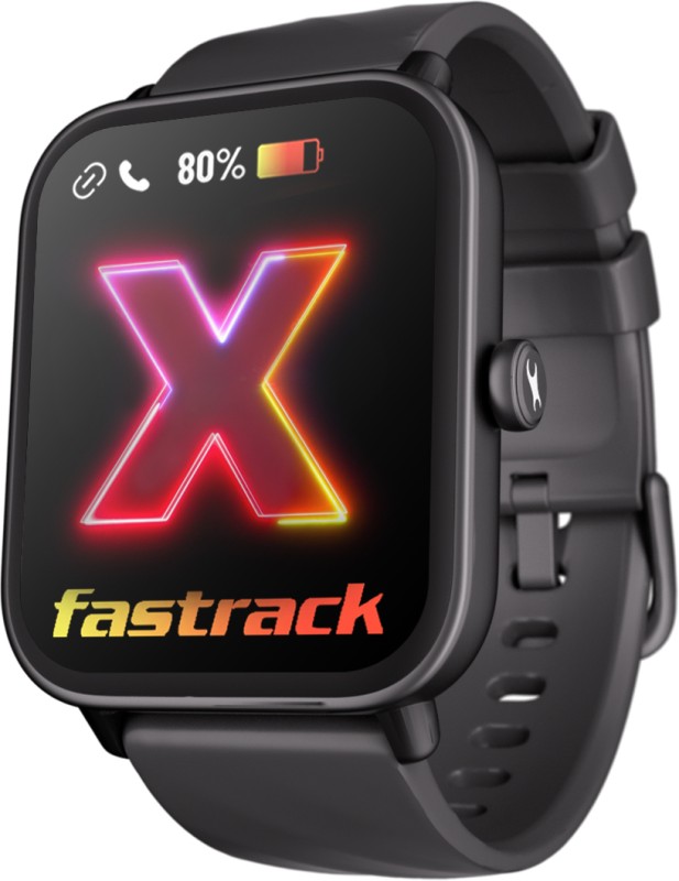 Fastrack Revoltt X,46.4mm HD Display,BT Calling,Advanced Chipset,Calculator,Inbuilt Games Smartwatch(Black Strap, Free Size)