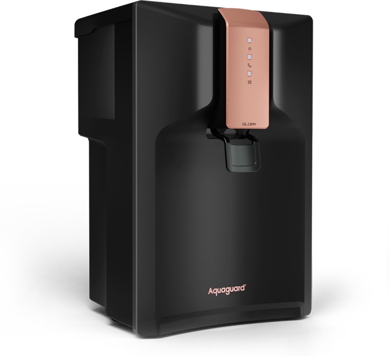 Aquaguard Glory 6 L RO + UV + UF + MTDS Water Purifier with Active Copper Tech | 10-Stage Purification | Taste Adjuster | Suitable for all – Borewell, Tanker, Municipality Water(Black)