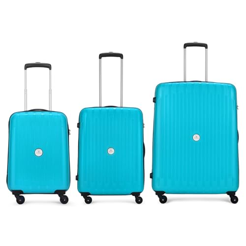 Kamiliant by American Tourister Harrier 56 Cms Small Cabin Polypropylene (Pp) Hard Sided 4 Wheeler Spinner Suitcase Luggage (Coral Blue)