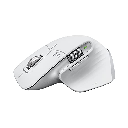 Logitech MX Master 3S for Mac – Wireless Bluetooth Mouse with Ultra-Fast Scrolling, Ergo, 8K DPI, Quiet Clicks, Track on Glass, Customization, USB-C, Apple, iPad – Pale Grey