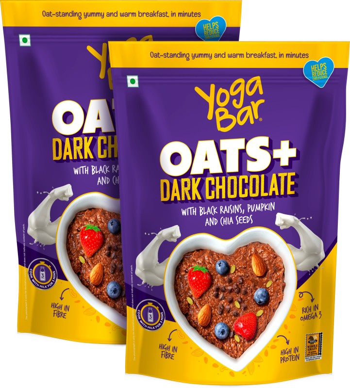 Yogabar Dark Chocolate Oatmeal 1kg Pack of 2 Pouch(2 x 1 kg)