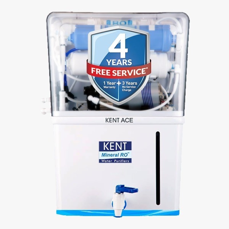 KENT Ace 8 L RO + UV + UF + TDS Water Purifier Suitable for all – Borewell, Tanker, Municipality Water(White)