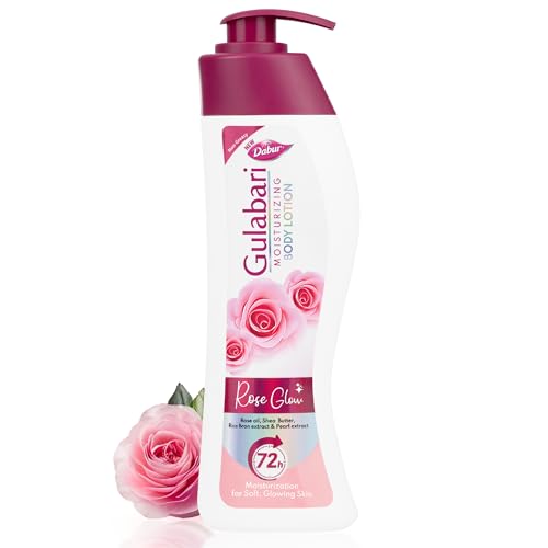 Dabur Gulabari Moisturizing Body Lotion – 400ml For Dry & Dull Skin, Made with 100% Organic Rose Oil, Dermatologically Tested and Paraben Free