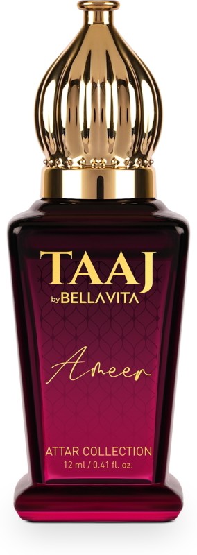 Bellavita TAAJ Ameer Attar|Unisex Non-Alcoholic Roll-On Attar|With Lemon & Woody Notes| Floral Attar(Musk)