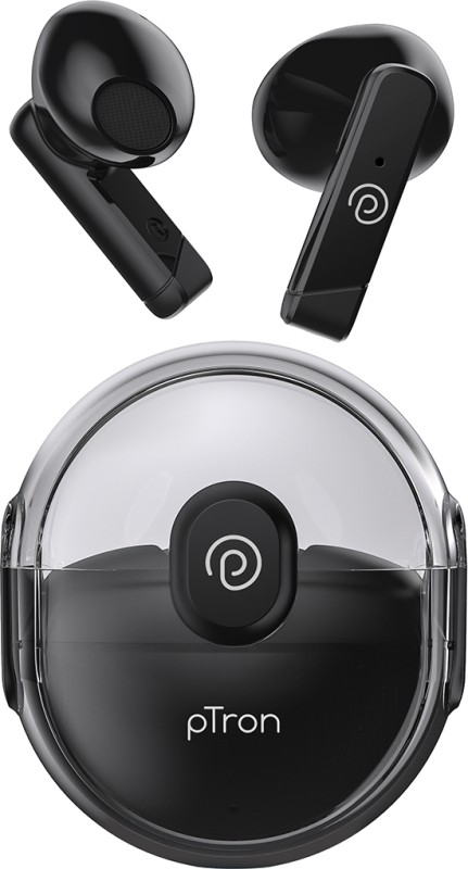 PTron Bassbuds Tunes TWS Earbuds, 25H Playtime, Stereo Call, Deep Bass, BT5.1 Bluetooth(Black, In the Ear)