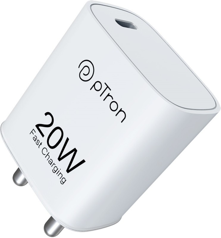 PTron 25 W Quick Charge 3 A Wall Charger for Mobile(White)