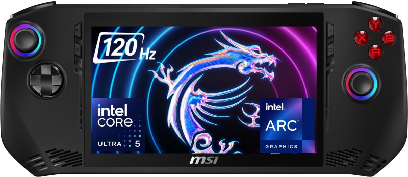 MSI Claw A1M AI PC Intel Core Ultra 5 135H – (16 GB/512 GB SSD/Windows 11 Home/Intel Integrated Arc Graphics/120 Hz) Claw A1M-219IN Gaming Laptop(7 Inch, Black, 0.675 Kg)