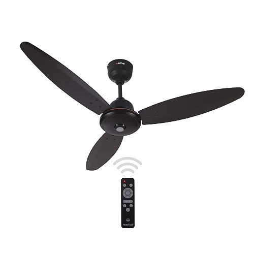 Longway Luminair Max 1200 mm BLDC Ceiling Fan with Remote Control & LED Light|BEE 5 Star Rated Energy Efficient|Ultra High Speed 6 Blade Anti-Dust Decorative|5 Years Warranty (Golden Birch, Pack of 1)