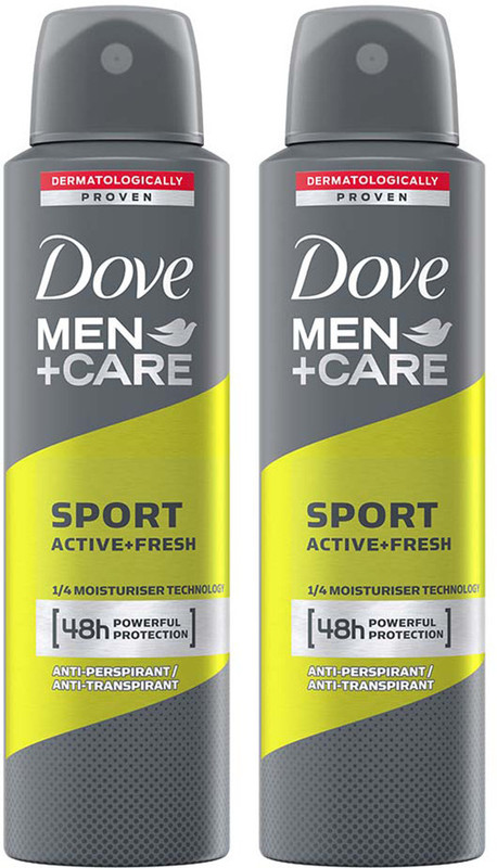 DOVE Men+Care Sport Active + Fresh Dry Spray Antiperspirant Deodorant (Pack of 2) Deodorant Spray  –  For Men(300 ml, Pack of 2)
