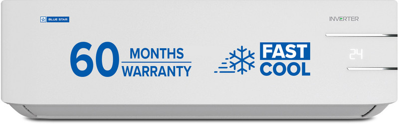 Blue Star 2025 Model 1.5 Ton 3 Star Split Inverter AC  – White(ID318YKU, Copper Condenser)