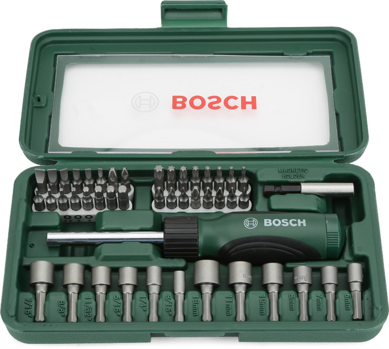 Bosch 46 Piece Screwdriver Set (Black and Silver)(Pack of 46)