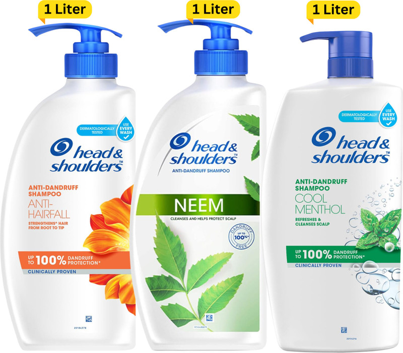 Head and Shoulders Anti- Hairfall ,Neem, Anti Dandruff and Cool Menthol Shampoo(3 L)