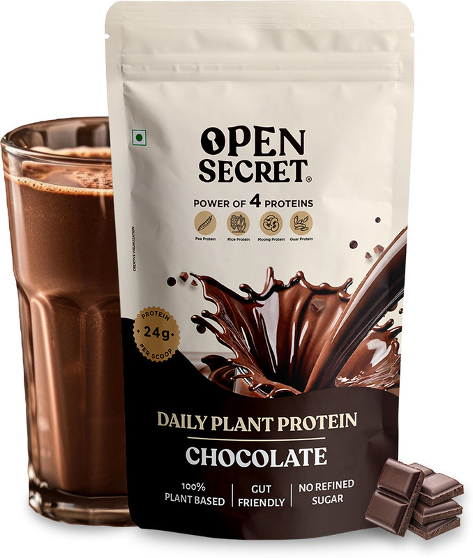 OPEN SECRET Chocolate Plant-Based Protein(500 g, Flavoured)