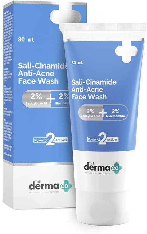The Derma Co Sali-Cinamide Anti-Acne with 2% Salicylic Acid & 2% Niacinamide Face Wash(80 ml)