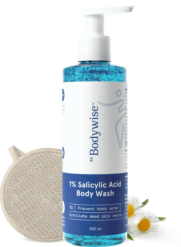 Be Bodywise 1% Salicylic Acid Body Wash 250ml with Natural Loofah for Body Acne | Shower Gel(250 ml)