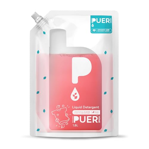 PUER Natural Fabric Conditioner 1.8L Refill Pouch with Floral Enigma Fragrance | 100% Eco-Friendly, Plant-Based, Chemical-Free Softener for Fluffy Clothes | Washing Machine & Hand Wash Friendly