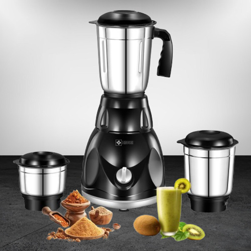 Havok 750 Watt Juicer Mixer Grinder with 3 Jars for Grinding 750 W Juicer Mixer Grinder(Black_Mixer_3Jar | 3 Jars | Black)