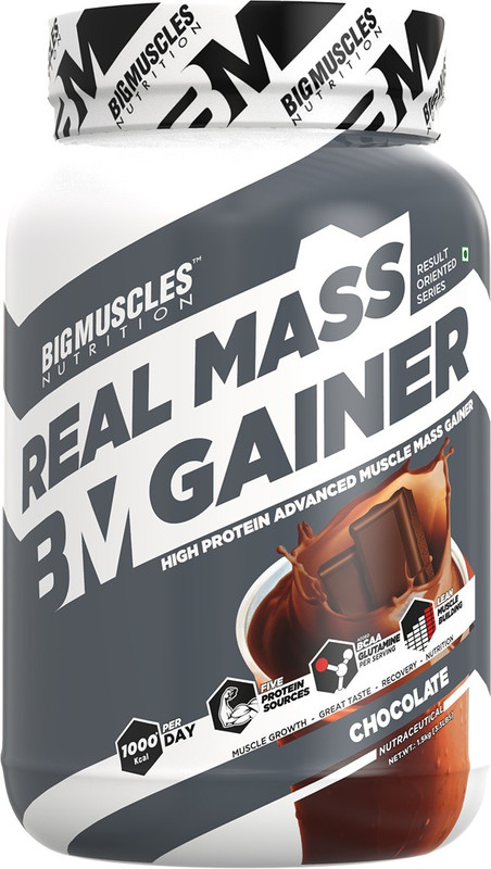 BIGMUSCLES NUTRITION Real Weight Gainers/Mass Gainers(1.5 kg, Chocolate)