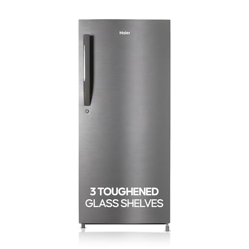 Haier 190 L 5 Star Direct Cool Single Door Refrigerator with 1 Hour Icing Technology (HED-205DS-P, Dazzle Steel)