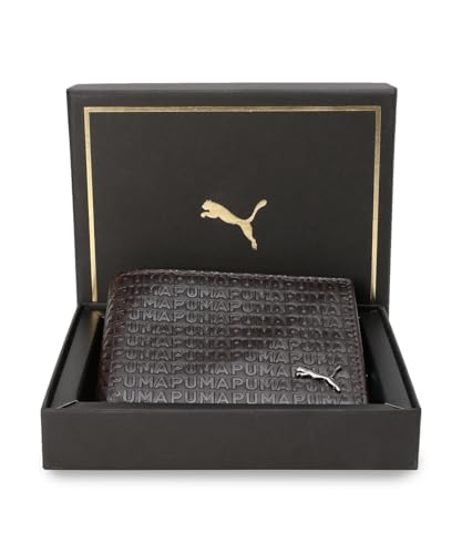 Puma , Unisex-Adult, Metal World Logo Wallet, Chocolate, (9216901)