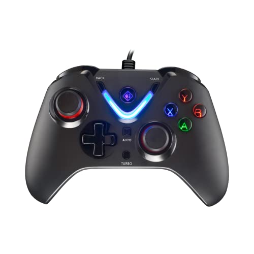 Cosmic Byte ARES Wired Controller for PC, Magnetic Triggers, Accurate Joysticks, Dual Vibration, Backit LED Buttons (Black)