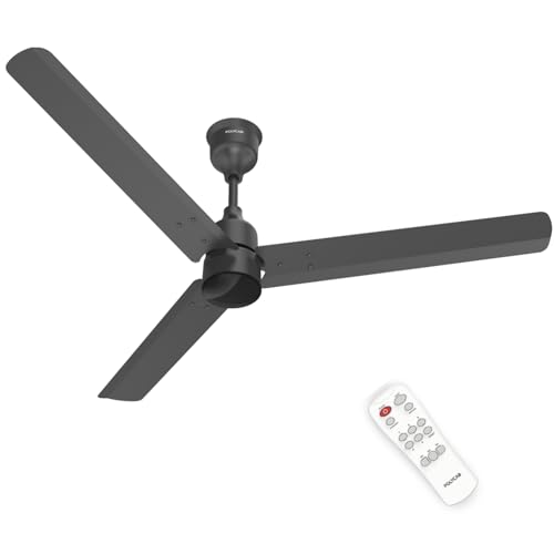 atomberg Efficio Alpha 1200mm BLDC Ceiling Fan with Remote Control | BEE 5 star Rated Energy Efficient Ceiling Fan | High Air Delivery with LED Indicators | 2 Year Warranty (Gloss Black)