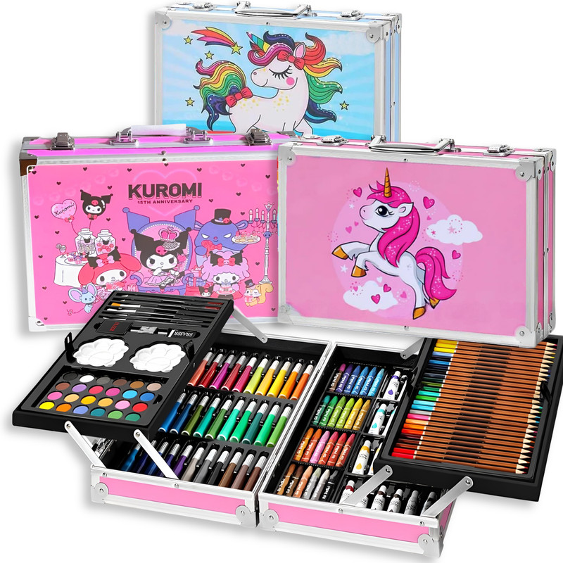 Adoere Deluxe Art Kit Supplies Portable Great Gift Set 145Pcs Unicorn Gift for Painting