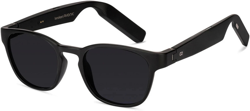 Lenskart Phonic Bluetooth Connectivity| Hands-Free Calls | Voice Assistant | Android & IOS(Smart Glasses, Black)