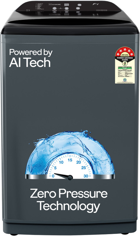 Godrej 8 kg With AI Tech And Zero Pressure (0.02 MPa) Technology With Steel Drum Fully Automatic Top Load Washing Machine Grey, Black(WTEON ADA 80 5.0 FEFN GLGR)