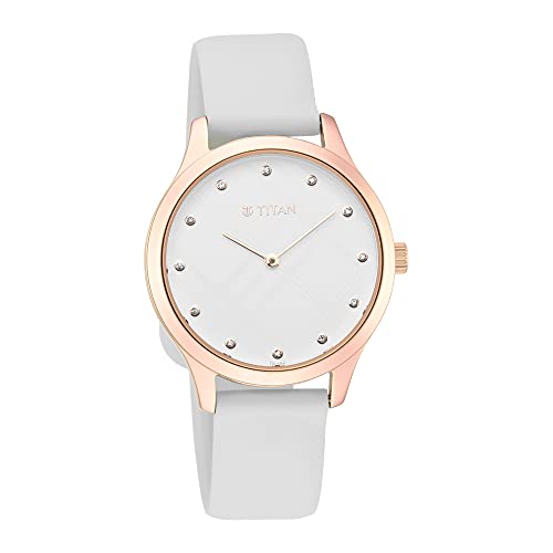 Sonata Unveil Quartz Multifunction Leather Strap Watch for Women-8141SL05